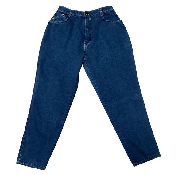 VTG HIGH WAISTED TAPERED MOM JEANS SZ 18 GITANO 90s BLUE DENIM COTTON WOMENS - Picture 1 of 6